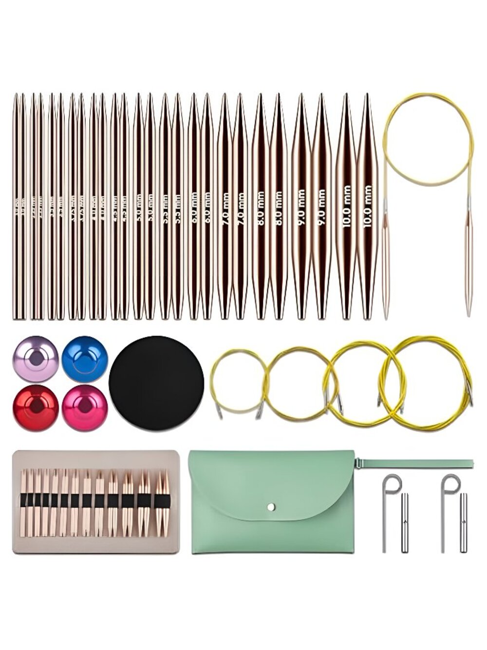 Interchangeable Circular Knitting Needles Set - 13 Pairs | Premium Aluminum